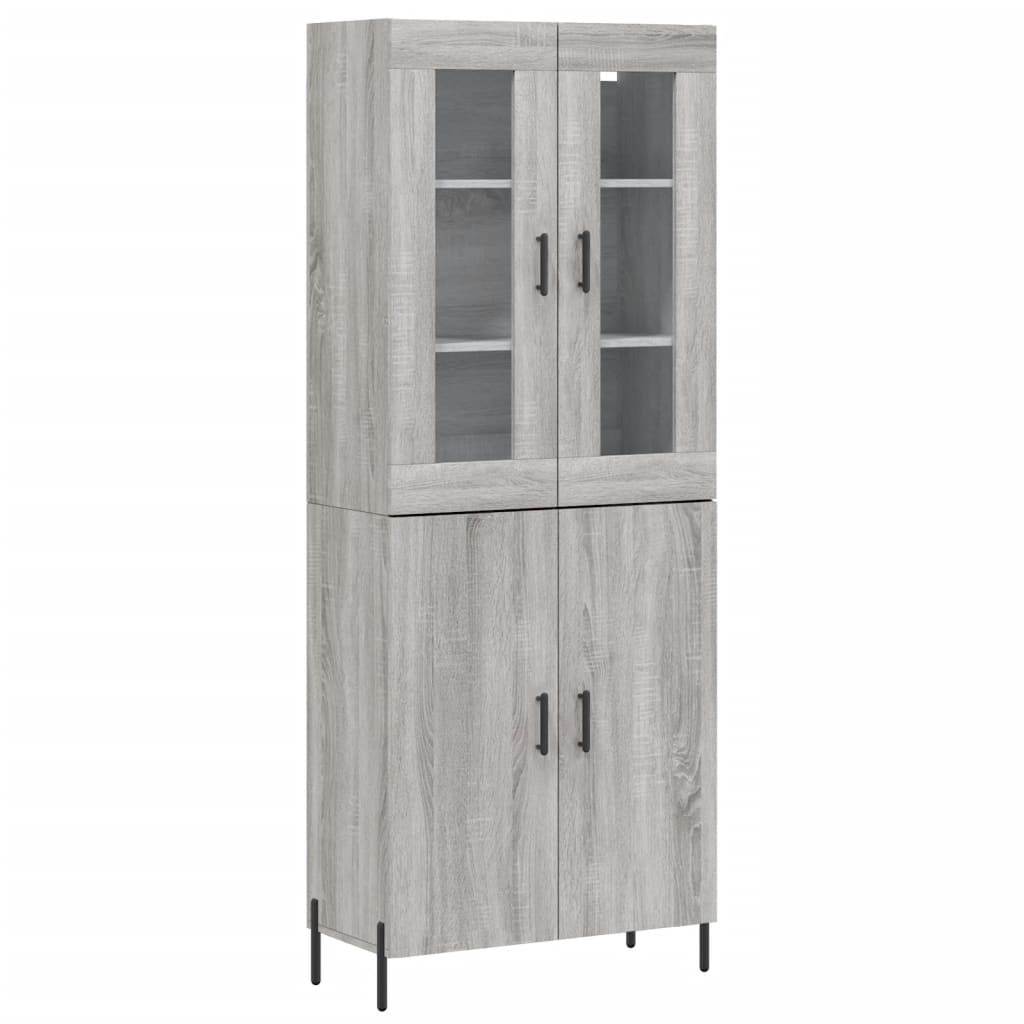 Hoge Kast 69,5X34X180 Cm Bewerkt Hout Grijs Sonoma Eikenkleurig