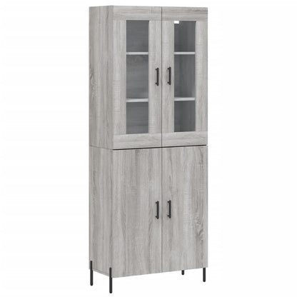 Hoge Kast 69,5X34X180 Cm Bewerkt Hout Grijs Sonoma Eikenkleurig