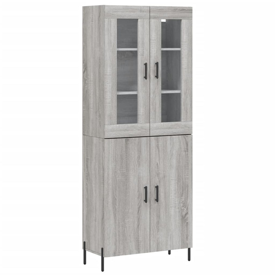 Hoge Kast 69,5X34X180 Cm Bewerkt Hout Grijs Sonoma Eikenkleurig