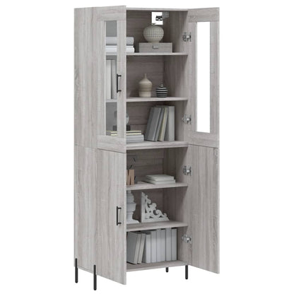 Hoge Kast 69,5X34X180 Cm Bewerkt Hout Grijs Sonoma Eikenkleurig