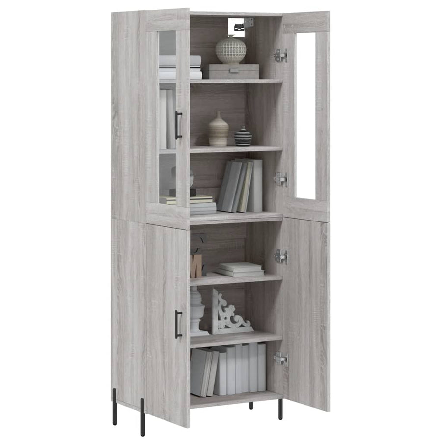 Hoge Kast 69,5X34X180 Cm Bewerkt Hout Grijs Sonoma Eikenkleurig