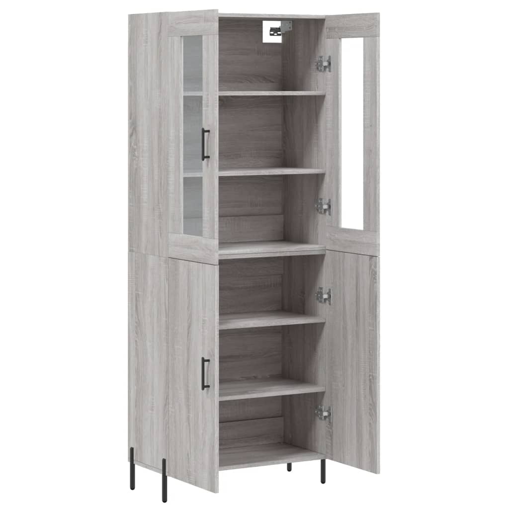 Hoge Kast 69,5X34X180 Cm Bewerkt Hout Grijs Sonoma Eikenkleurig