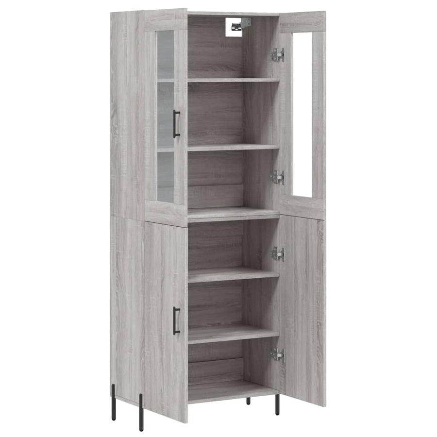Hoge Kast 69,5X34X180 Cm Bewerkt Hout Grijs Sonoma Eikenkleurig
