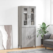 Hoge kast 69,5x34x180 cm bewerkt hout grijs