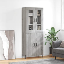 Hoge Kast 69,5X34X180 Cm Bewerkt Hout Grijs Sonoma Eikenkleurig