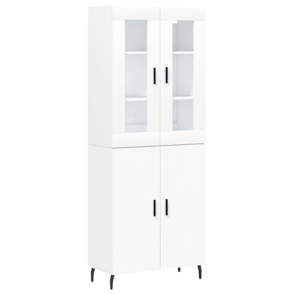Hoge Kast 69,5X34X180 Cm Bewerkt Hout Wit