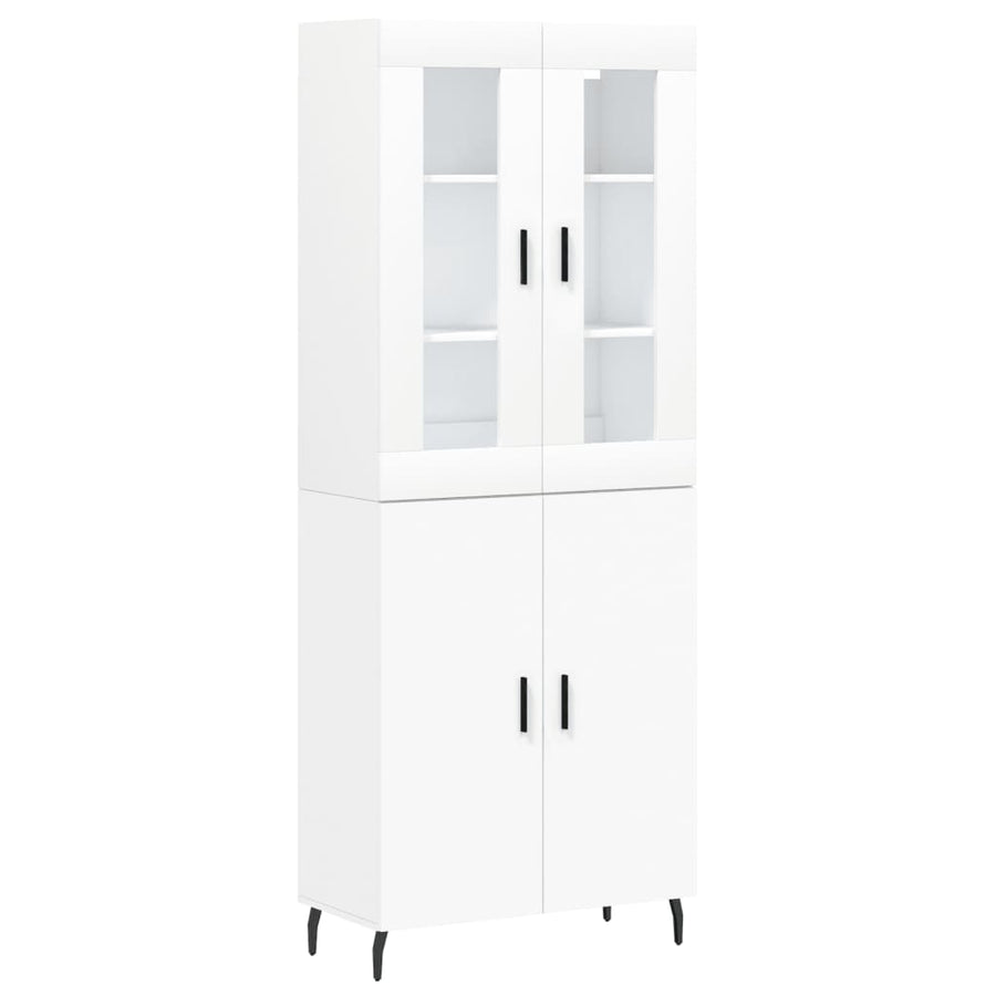 Hoge Kast 69,5X34X180 Cm Bewerkt Hout Wit