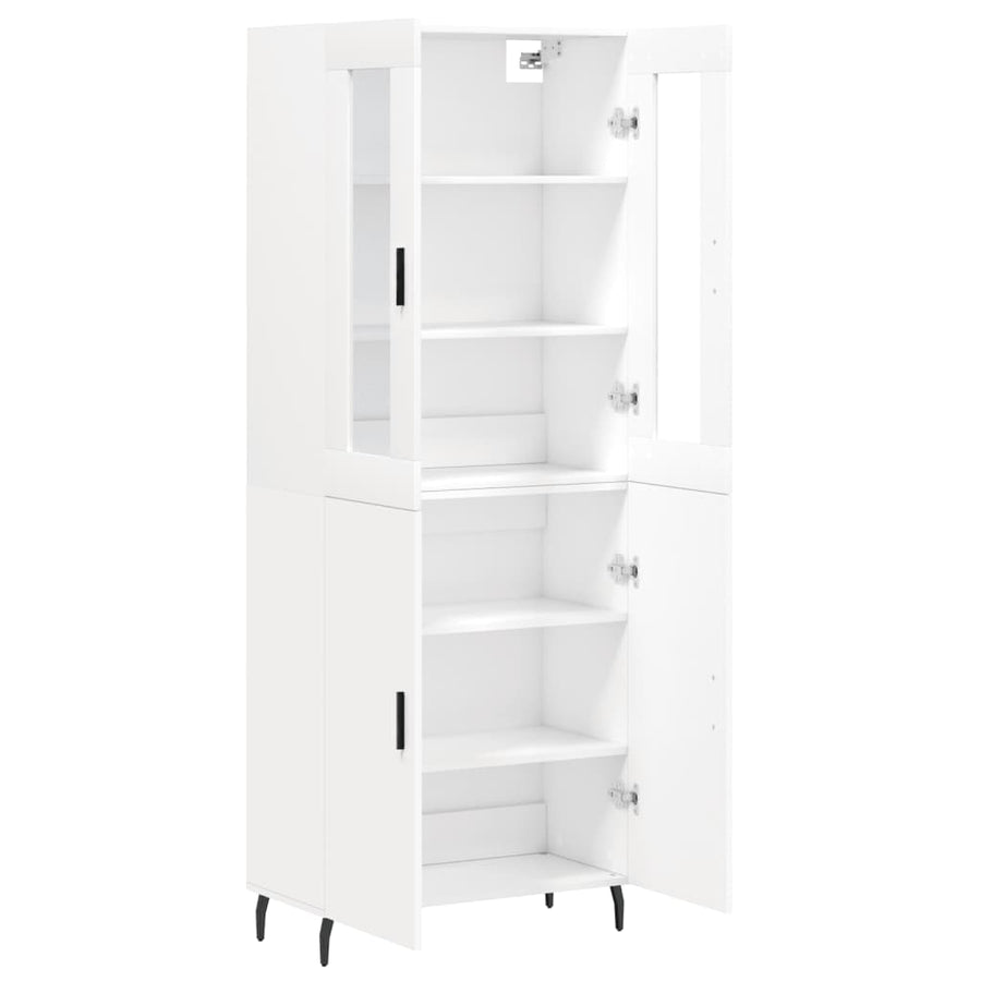 Hoge Kast 69,5X34X180 Cm Bewerkt Hout Wit