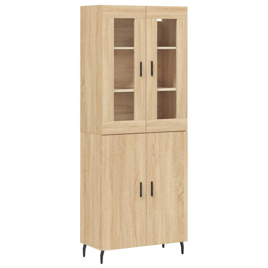 Hoge Kast 69,5X34X180 Cm Bewerkt Hout Kleurig Sonoma eiken