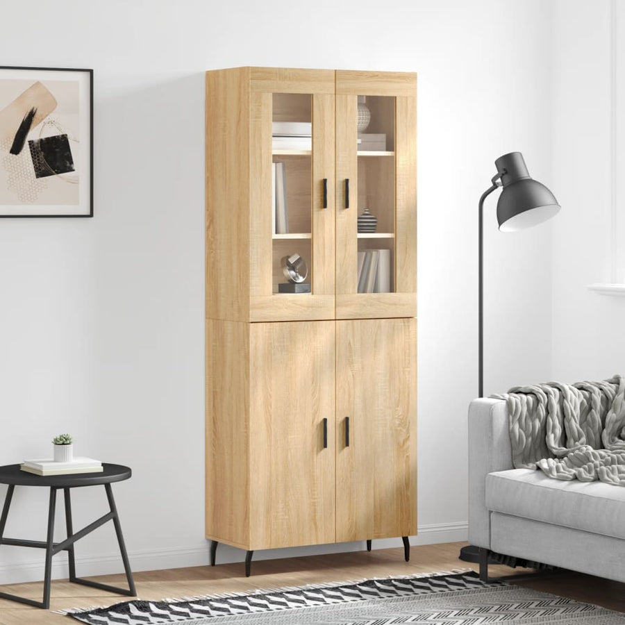 Hoge Kast 69,5X34X180 Cm Bewerkt Hout Kleurig Sonoma eiken