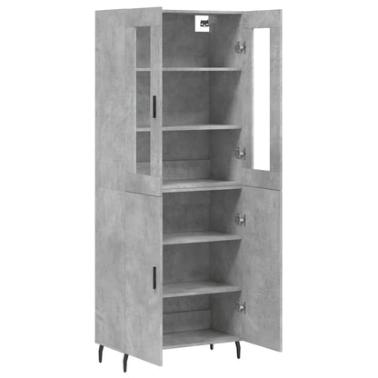 Hoge Kast 69,5X34X180 Cm Bewerkt Hout Betongrijs