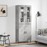 Hoge kast 180x69,5x34 cm betongrijs bewerkt hout