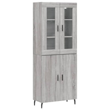 Hoge Kast 69,5X34X180 Cm Bewerkt Hout Eikenkleurig Grijs sonoma