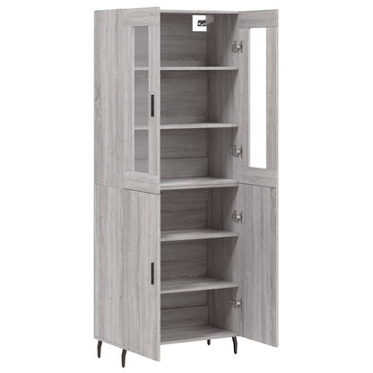 Hoge Kast 69,5X34X180 Cm Bewerkt Hout Eikenkleurig Grijs sonoma