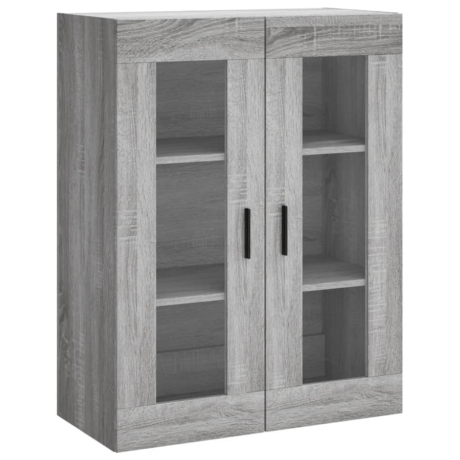 Hoge Kast 69,5X34X180 Cm Bewerkt Hout Eikenkleurig Grijs sonoma