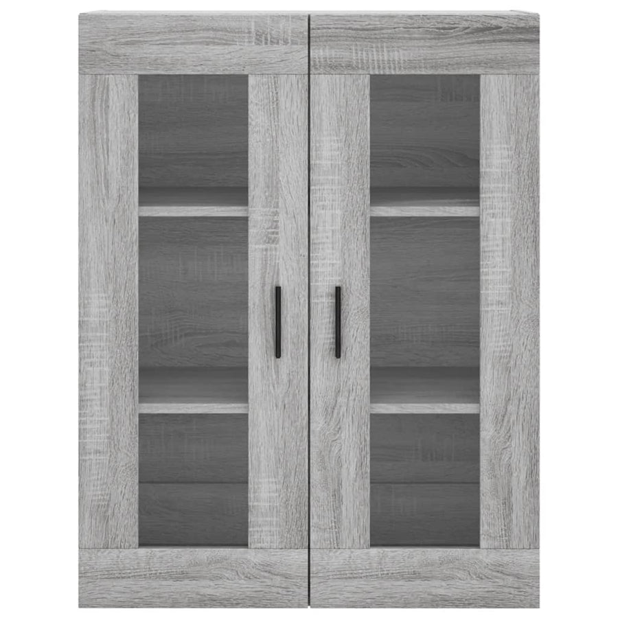 Hoge Kast 69,5X34X180 Cm Bewerkt Hout Eikenkleurig Grijs sonoma