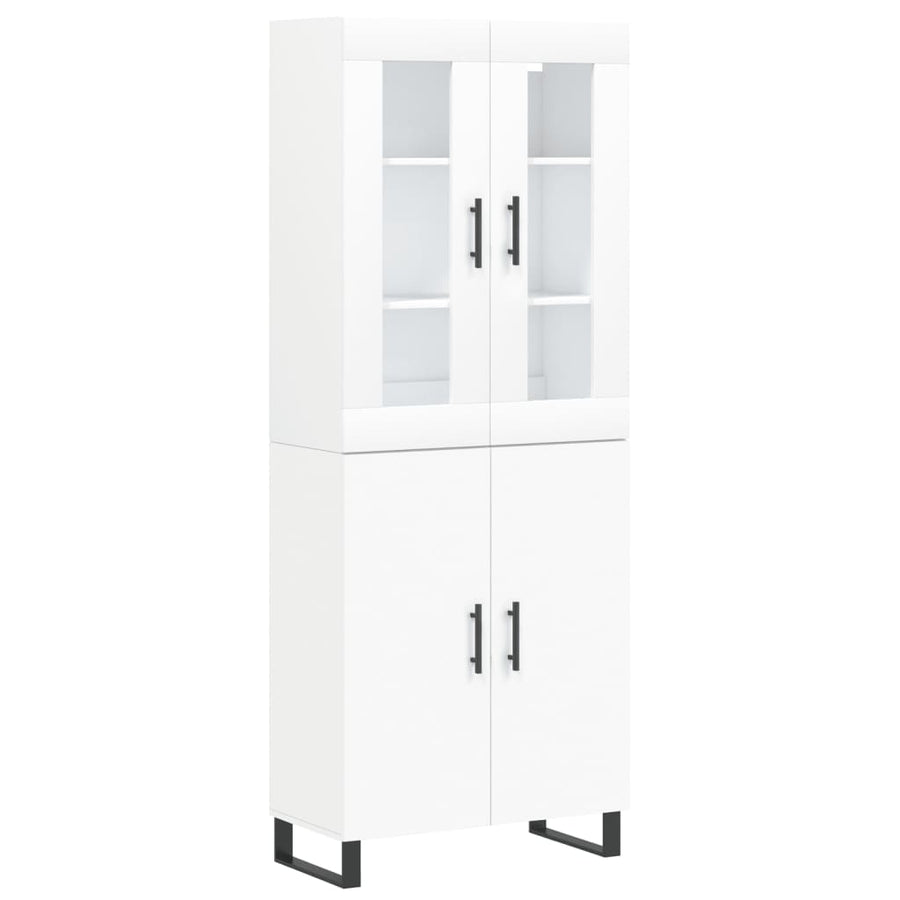 Hoge Kast 69,5X34X180 Cm Bewerkt Hout Wit