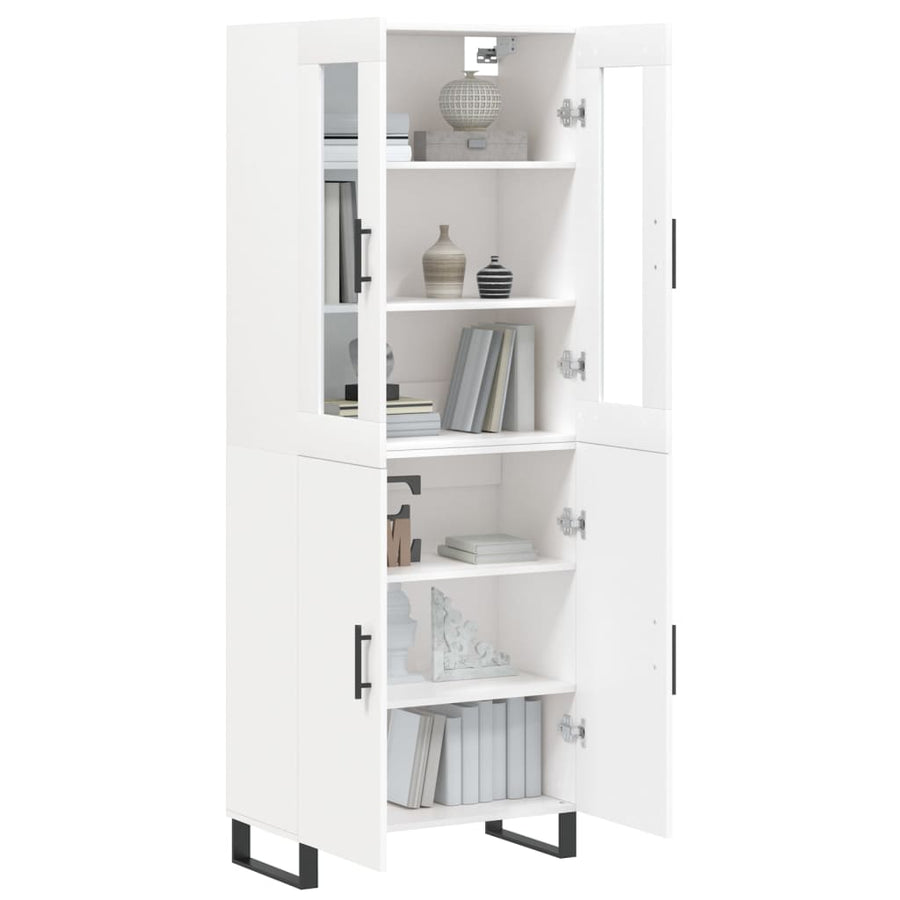 Hoge Kast 69,5X34X180 Cm Bewerkt Hout Wit