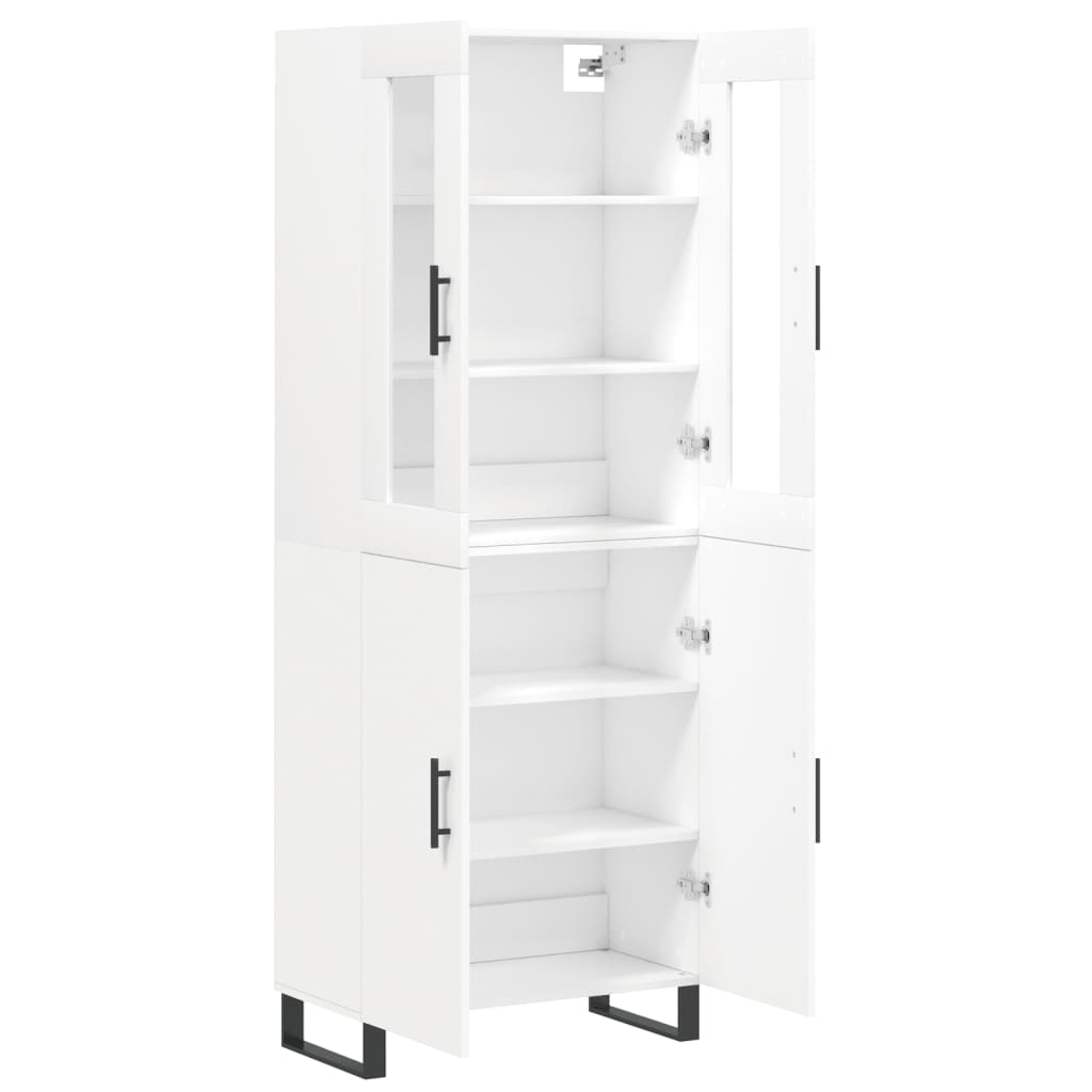 Hoge Kast 69,5X34X180 Cm Bewerkt Hout Wit
