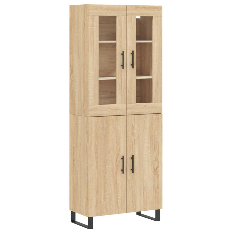 Hoge Kast 69,5X34X80 Cm Bewerkt Hout Kleurig Sonoma eiken 2 deuren