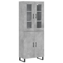 Hoge Kast 69,5X34X180 Cm Bewerkt Hout Betongrijs
