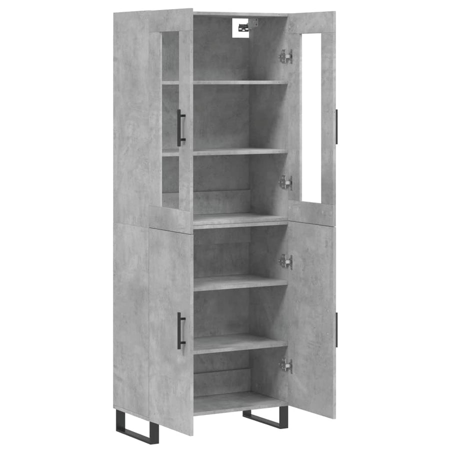 Hoge Kast 69,5X34X180 Cm Bewerkt Hout Betongrijs