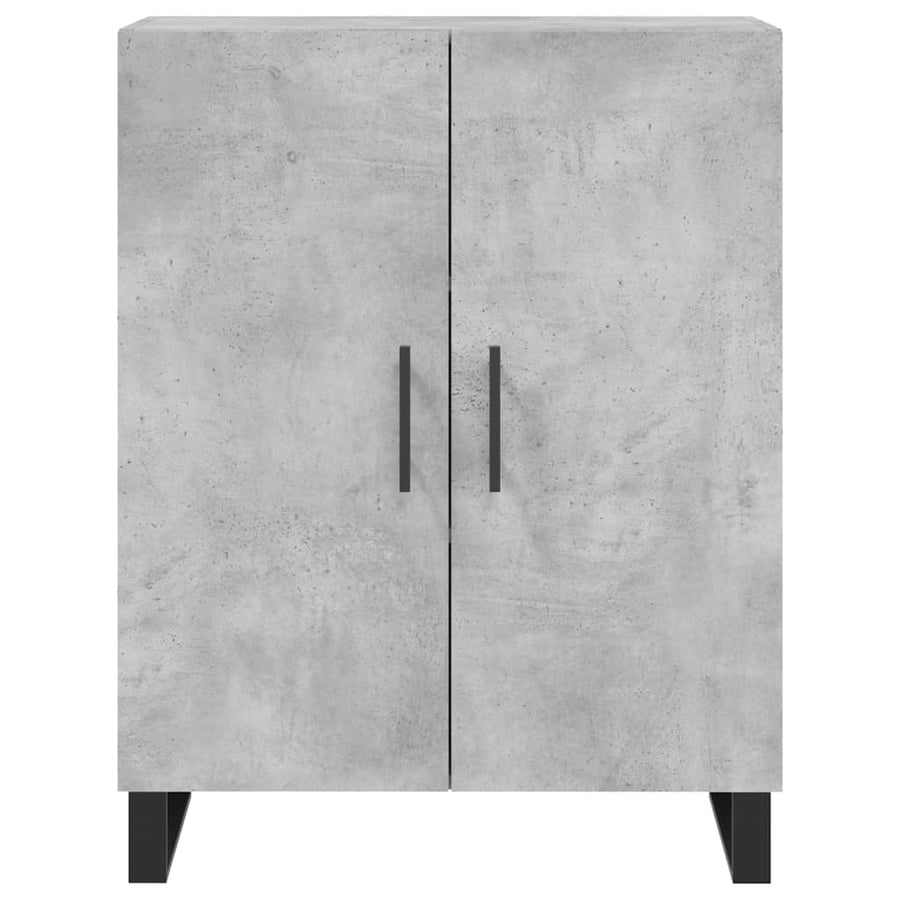 Hoge Kast 69,5X34X180 Cm Bewerkt Hout Betongrijs