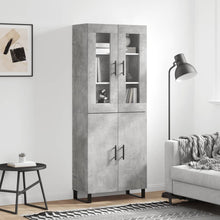 Hoge Kast 69,5X34X180 Cm Bewerkt Hout Betongrijs