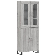 Hoge Kast 69,5X34X80 Cm Bewerkt Hout Eikenkleurig Grijs sonoma 2 deuren