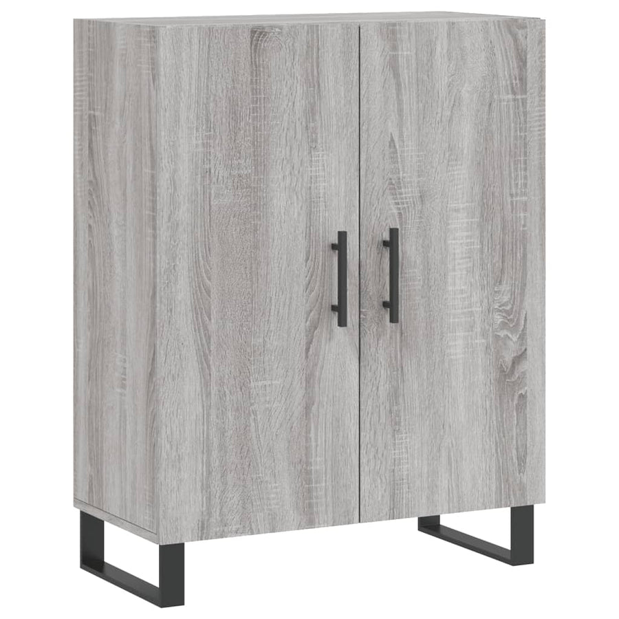 Hoge Kast 69,5X34X80 Cm Bewerkt Hout Eikenkleurig Grijs sonoma 2 deuren