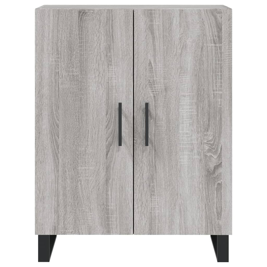 Hoge Kast 69,5X34X80 Cm Bewerkt Hout Eikenkleurig Grijs sonoma 2 deuren