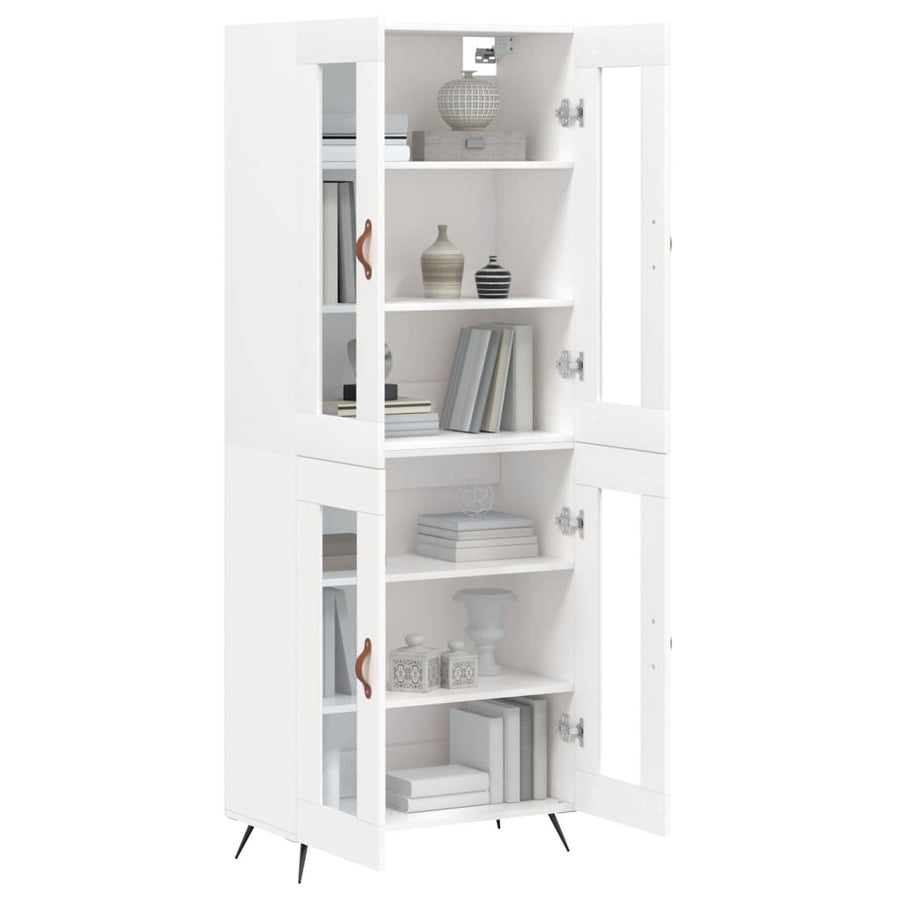 Hoge Kast 69,5X34X180 Cm Bewerkt Hout Wit