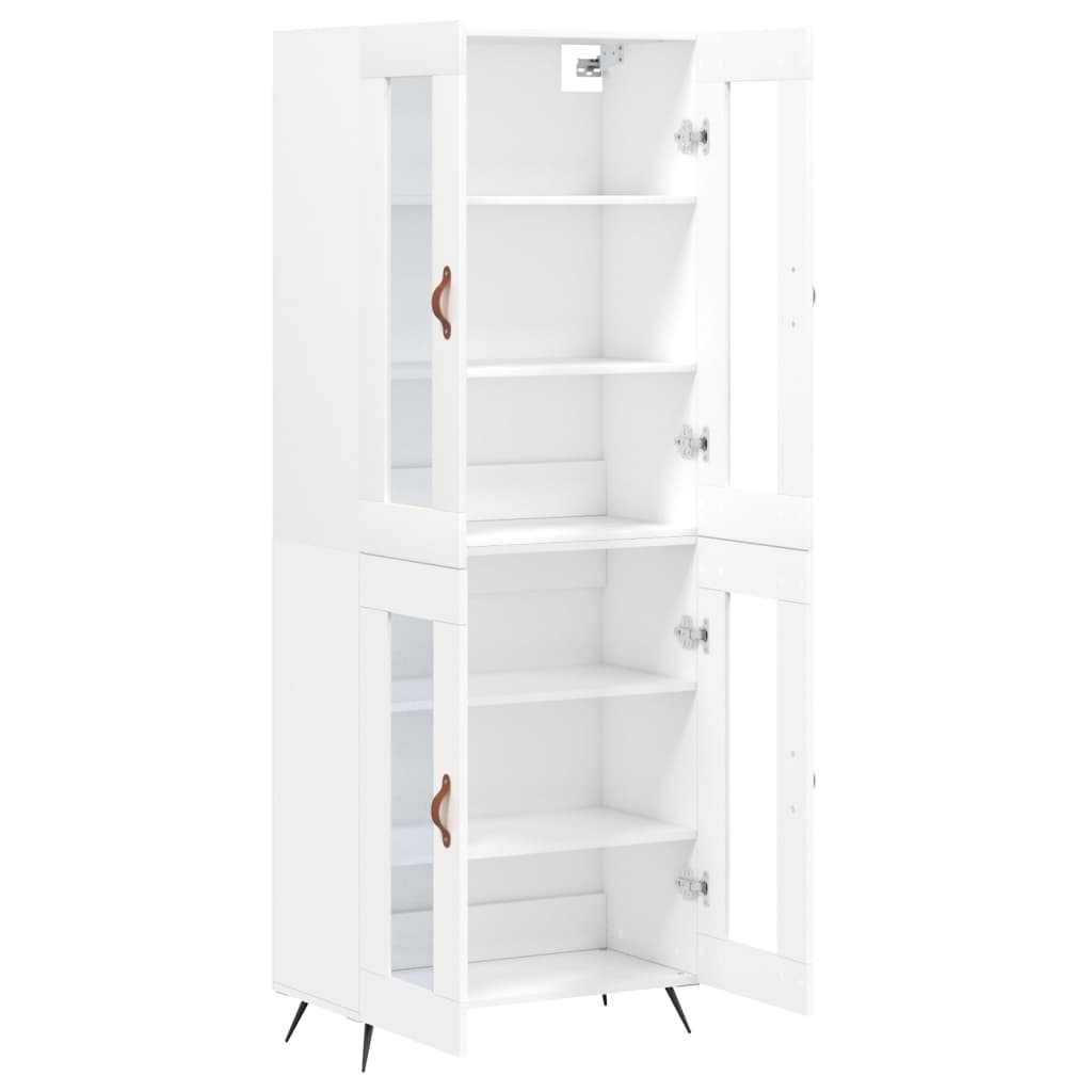 Hoge Kast 69,5X34X180 Cm Bewerkt Hout Wit