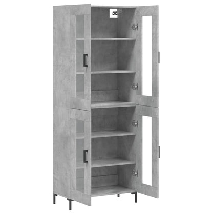 Hoge Kast 69,5X34X180 Cm Bewerkt Hout Betongrijs