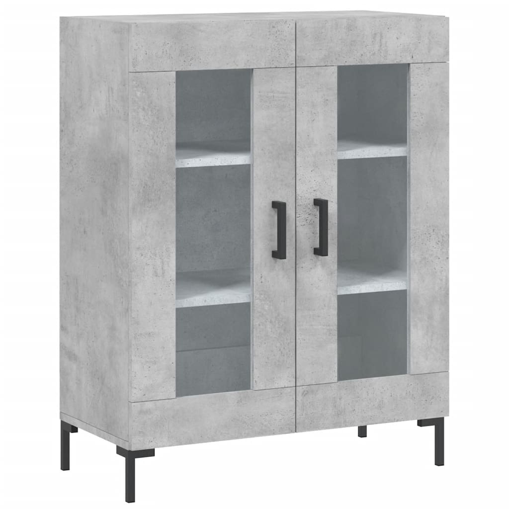 Hoge Kast 69,5X34X180 Cm Bewerkt Hout Betongrijs