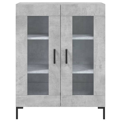 Hoge Kast 69,5X34X180 Cm Bewerkt Hout Betongrijs