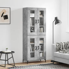 Hoge Kast 69,5X34X180 Cm Bewerkt Hout Betongrijs
