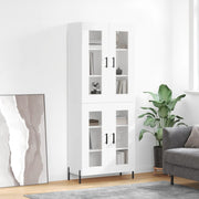 Hoge kast 69,5x34x180 cm bewerkt hout wit