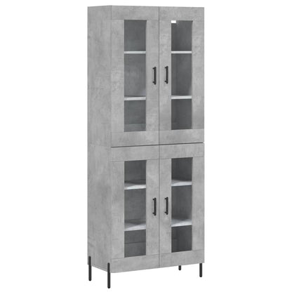 Hoge Kast 69,5X34X180 Cm Bewerkt Hout Betongrijs