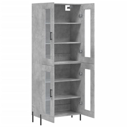 Hoge Kast 69,5X34X180 Cm Bewerkt Hout Betongrijs