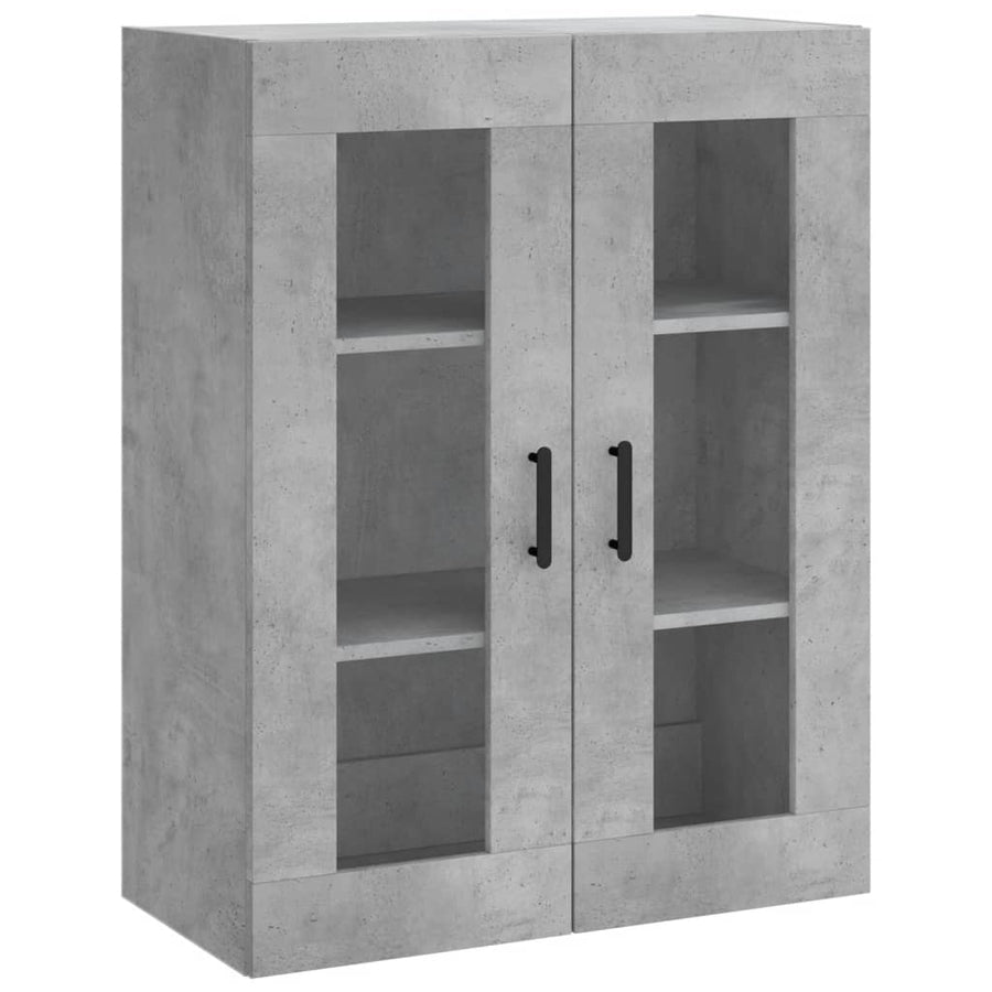 Hoge Kast 69,5X34X180 Cm Bewerkt Hout Betongrijs