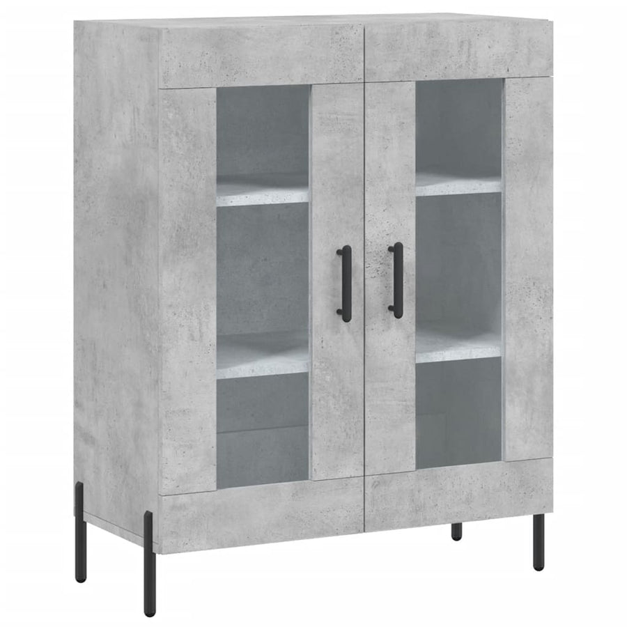 Hoge Kast 69,5X34X180 Cm Bewerkt Hout Betongrijs