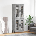 Hoge kast 69,5x34x180 cm bewerkt hout betongrijs