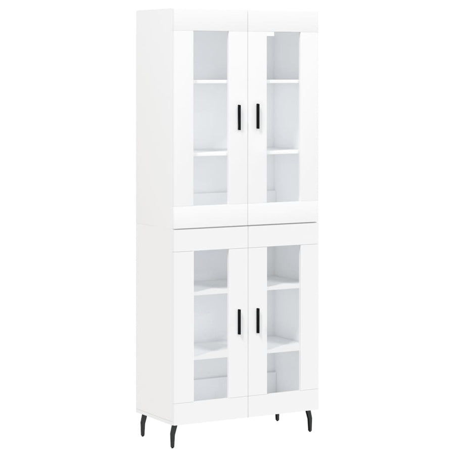 Hoge Kast 69,5X34X180 Cm Bewerkt Hout Wit