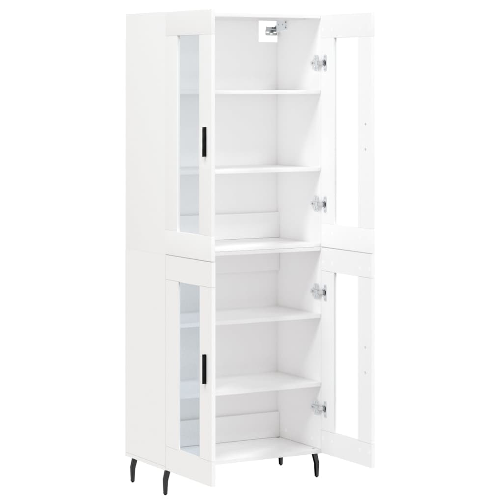 Hoge Kast 69,5X34X180 Cm Bewerkt Hout Wit