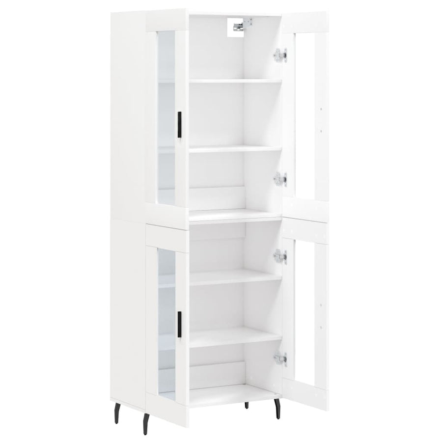 Hoge Kast 69,5X34X180 Cm Bewerkt Hout Wit
