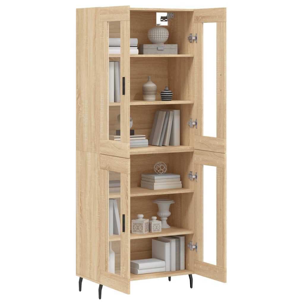 Hoge Kast 69,5X34X180 Cm Bewerkt Hout Kleurig Sonoma eiken