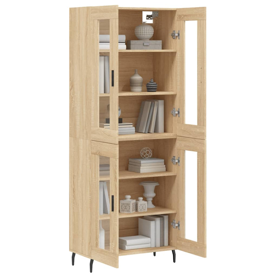 Hoge Kast 69,5X34X180 Cm Bewerkt Hout Kleurig Sonoma eiken