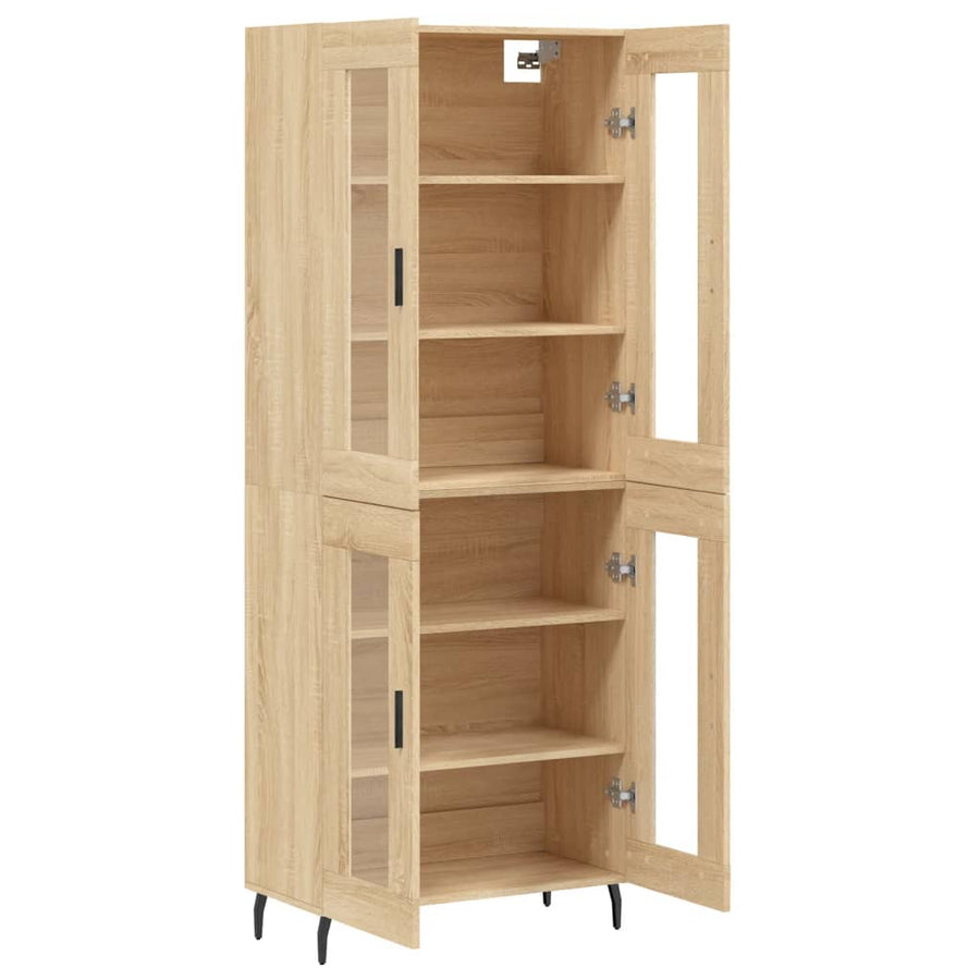 Hoge Kast 69,5X34X180 Cm Bewerkt Hout Kleurig Sonoma eiken