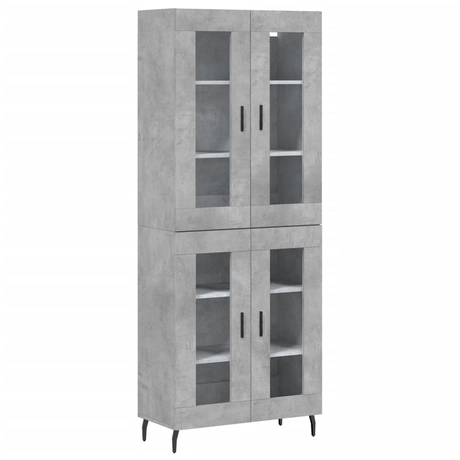Hoge Kast 69,5X34X180 Cm Bewerkt Hout Betongrijs